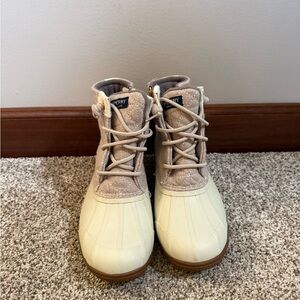 Sperry Tan and Cream Waterproof Boots